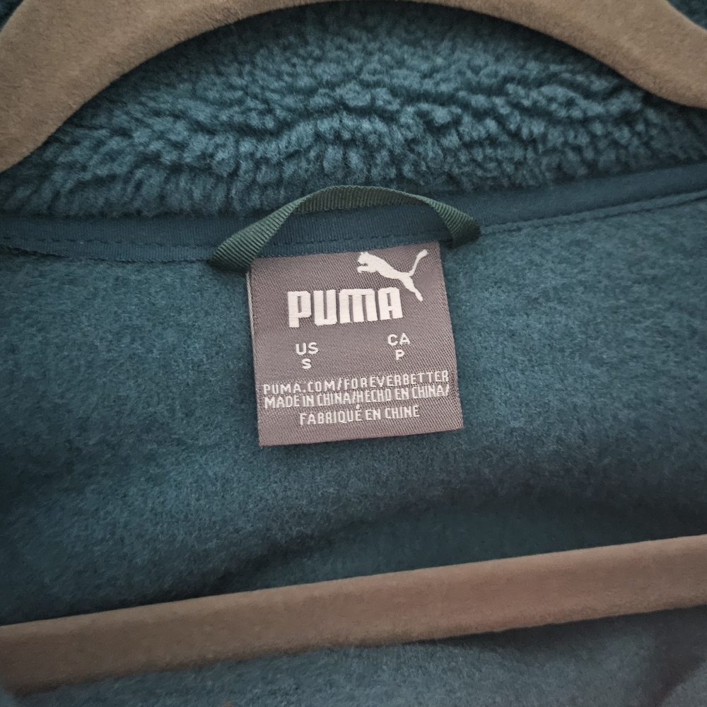 Puma Women's Teddy Jacket in Dark Teal and Light Pink - Picture 13 of 14